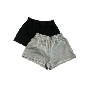 Shein Sweat Shorts 2 Pair Women's X-Small Gray and Black